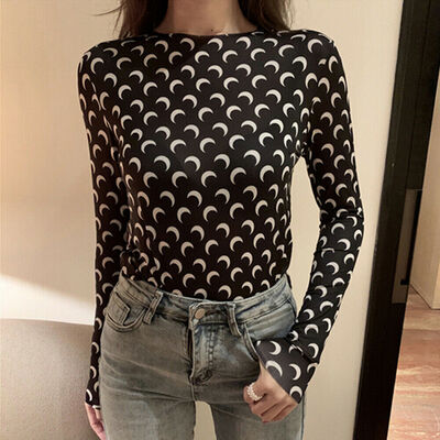 

Fashion Women Sheer Mesh See-through Long Sleeve Crop Top T Shirt Blouse Shirts