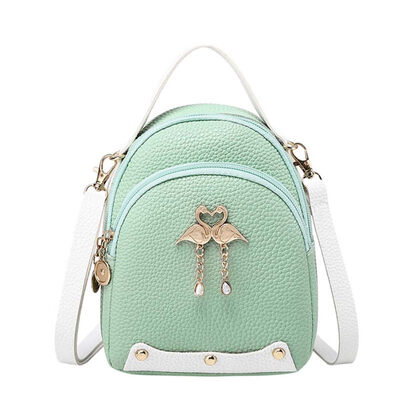 

Fashion Women Color Block Litchi Grain Swan Backpack Shoulder Bag Handbag Pouch