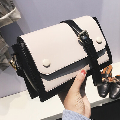 

Small bag girl 2019 autumn&winter new fashion Korean version of fashion shoulder bag chic collision color slanted small square