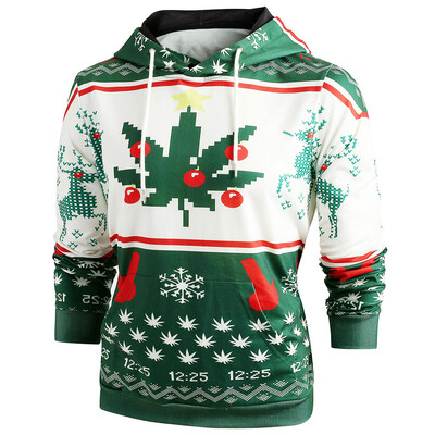 

Christmas Snowflake Print Long Sleeve Hoodie