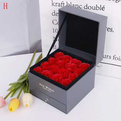 

Gobestart Soap Rose Flower Jewelry Storage Gifts Box Valentines Mothers Day Gift 16PcsBox