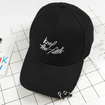 

New Fashion Women Men Baseball Cap Black Embroidery Letter Hat Casual Cotton Cross Peaked Cap Bone