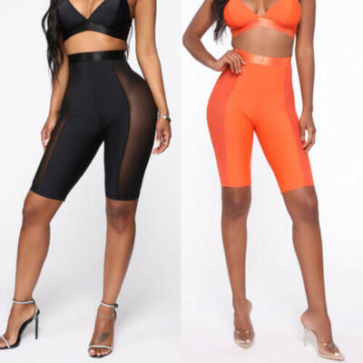 

Women Biker Shorts Yoga Workout GYM Mid Thigh Bermuda Leggings High Waist Pants