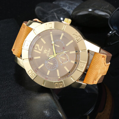 

Gobestart Luxury Men Watch Business Large Dial Watch Fashion Quartz Silica Gel Belt Watch