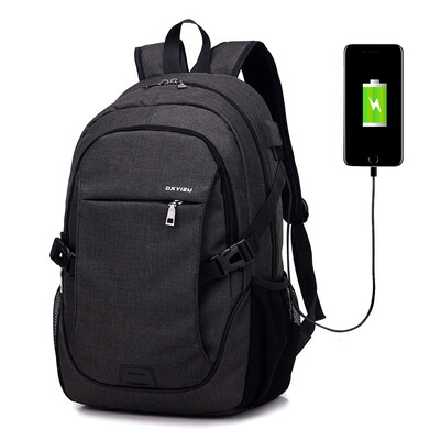 

USB charging double shoulder computer bag large capacity unisex travel bag