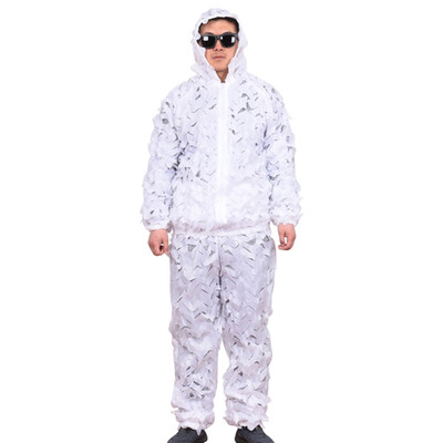 

Snow White Outdoor Clothes Hunting Camping Camo Ghillie Suit High Quality