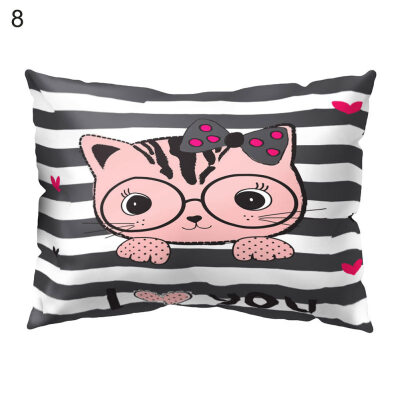 

Cute Cartoon Cat Printed Cushion Cover Throw Pillow Case Home Sofa Car Bed Decor