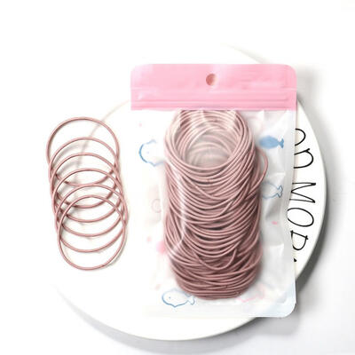 

100Pcs Fashion Women Girl Solid Color Hair Ring Rope Elastic Ponytail Holder