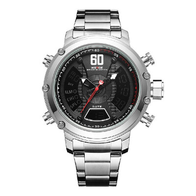 

WEIDE WH6905 Dual Display Two Movement Quartz Digital Men Watch 3ATM Waterproof LCD Backlight Luminous Sport Dual Time Zone Auto D