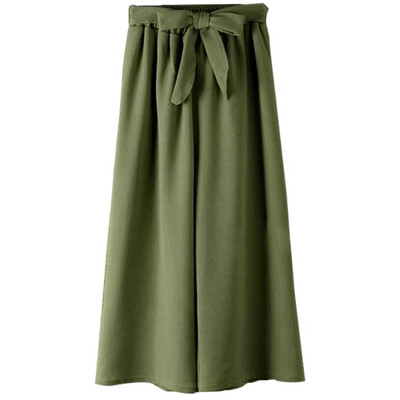 

Womens Pants Loose Wide Leg Pants Vintage Elastic Waist Trousers Women Cotton Oversized Solid Long Pants Plus Size