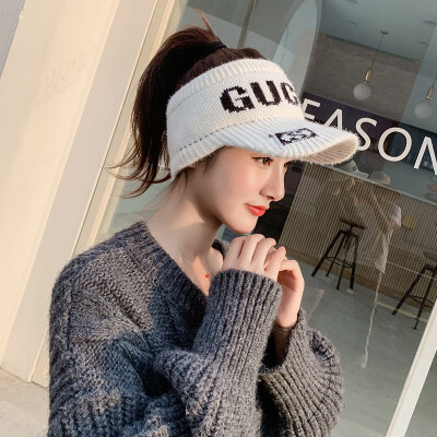 

Empty top woolen hat childrens winter net red personality fashion student Korean version versatile letter new knitting cap