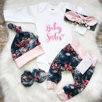 

Neugeborene baby mädchen bodysuit strampler floral hosen hut outfits set 0-18m