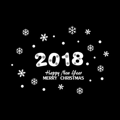 

〖Follure〗2018 Happy New Year Merry Christmas Wall Sticker Home Shop Windows Decals Decor