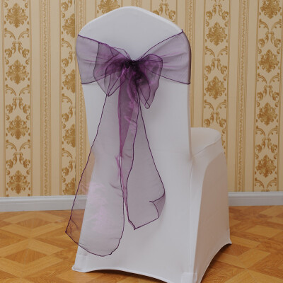 

Toponeto Flower Bow Chair Back Cover Net Sash Back Ties Elegant Party Decor Multi-color