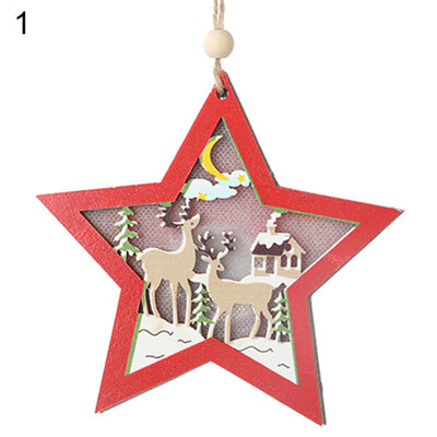 

Christmas Tree Hanging LED Light Car Star Shape Pendant Home Party Ornament
