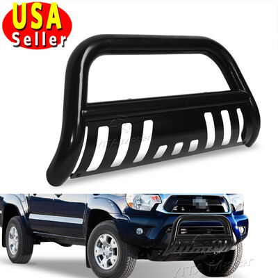 

3 Bull Bar Push Brush Grill Grille Guard W Skid Plate For 05-15 Toyota Tacoma