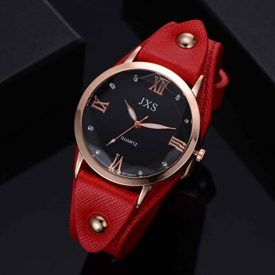 

〖Follure〗Casual Fashion Roman Numerals Simple Leather Padded Strap Womens Quartz Watch