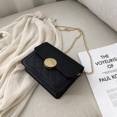 

Casual temperament Sen wild slanting small square bag 2019 new Korean fashion simple rhombic chain shoulder bag