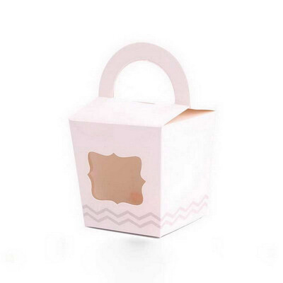 

FUNNYBUNNY 24pcs Single Cupcake Boxes Individual Containers With Handle&PVC Window Disposable Kraft Paper Cupcake Holders