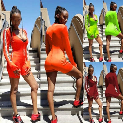 

Fashion Women Long Sleeve Jumpsuit Bodycon Playsuit Shorts Pants Trousers Romper