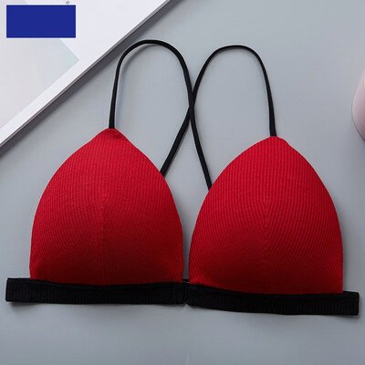 

Sexy Women Lingerie Front Closure Bra Wire Free Solid Color Cross Back Beauty Back Bra Comfort Breathable Underwear Bra