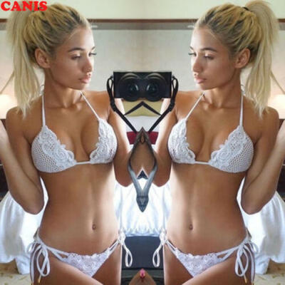 

Sexy Women Bandage Floral Lace Crochet Bikini Set Swimwear Swimsuit Bathing Suit