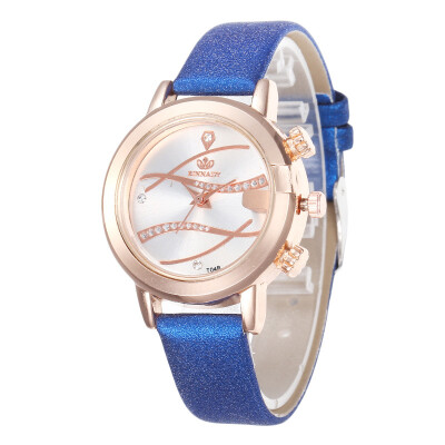 

Simple diamond-studded leather strap ladies watch spot direct student watch