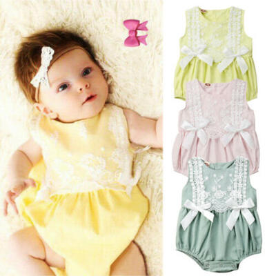 

Newborn Baby Girls Ruffle One-Pieces Romper Bodysuit Jumpsuit Outfits Sunsuit