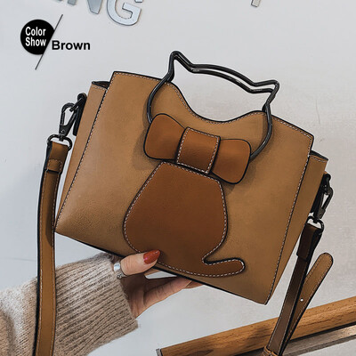 

Beibaobao 2019 New Lady Pu Leather Womens Crossbody Bag Fashion Cute Cat Shoulder Package Female Design Bags For Girl