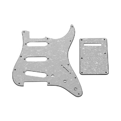 

SSS Electric Guitar Pickguard Set with Back Plate Screws Pick Guard for American ST Style Guitars White Pearl