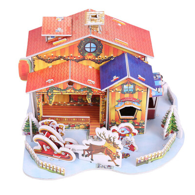 

Gotoamei Christmas Gift DIY Miniature Paper Puzzle Early Learning Construction Children