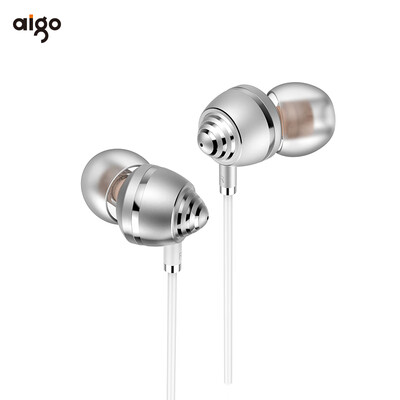 

Patriot aigo A691 moving iron ring iron mobile phone headset in-ear HD noise reduction with wheat line control earbuds support Nintendo game console silver
