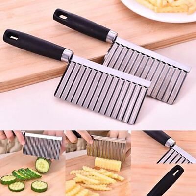 

Gobestart Potato Wavy Edged Tool Stainless Steel Kitchen Gadget Vegetable Fruit Cutting