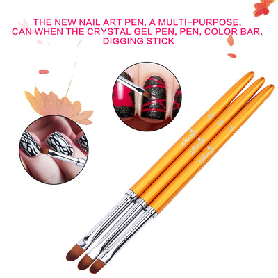 

〖Follure〗3pcsNail Art UV Gel Polish Design Dot Painting Detailing Pen Brushes Tool Set
