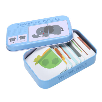 

Babys Kids Child Iron Box Cards Matching Game Preschool Educational Toy