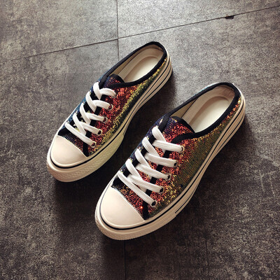 

Sequin muller shoes female summer Korean students thick bottom lace-up shoes ins street casual slippers tide