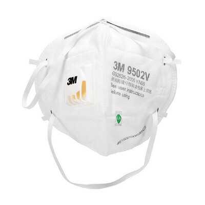 

3M 9502v Particulate Respirator KN95 Head-mounted Masks with Breathing Valve Aganist PM25 Smog Dust 25 Pcs Individual Packing