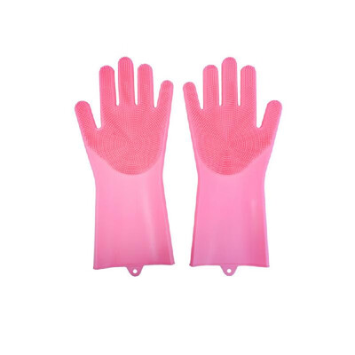 

Magic Silicone Dish Washing Gloves Kitchen Silicone Gloves Food Grade Dishwashing Gloves for Cleaning Car Pet Brush Rose RedPurp
