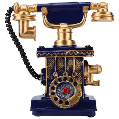 

Greensen Vintage Retro Antique Phone Telephone Home Desk Decoration Ornament Money Box Blue