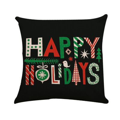 

〖Follure〗Xmas Cotton Pillow Case Linen Cushion Cover Merry Christmas Home Decoration