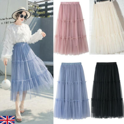 

Women Loose BOHO Gypsy Chiffon Long Full Skirt Maxi Beach Dress Colorful