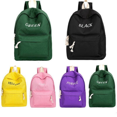 

Fashion Men Women Casual Solid Color Shoulder School Bag Backpack Travel Bags