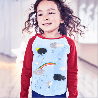 

Toddler Kids Baby Girl Long Sleeve Rainbow Print T shirt Tops Clothes Outfit