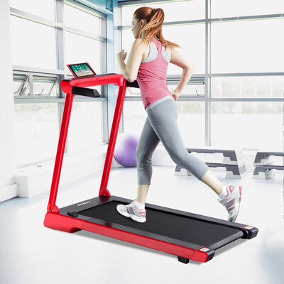 

225Hp Folding Electric Treadmill with LED Display-Red