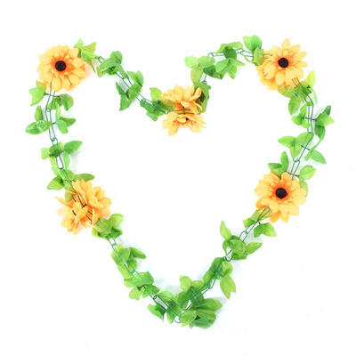 

Greensen Simulate Plastic Sunflower Hanging Artificial Flower Leaves Plant Home Wedding Decor