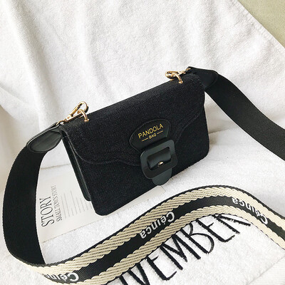 

Ins Red Texture Girls Broadband Denim Bag New 2019 Korean Single Shoulder Womens Bag Tide Messenger Bag