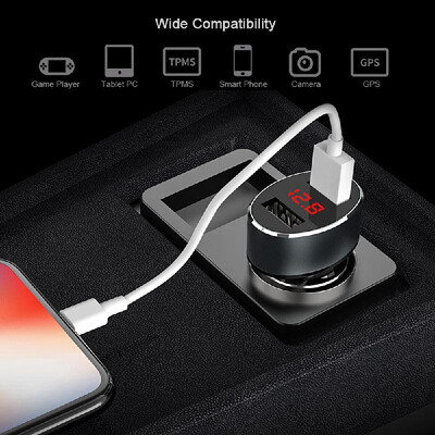 

hoco Z26 Dual USB Car Charger LED Display 5V 21A Output Smart Charging for iPhone iPad Samsung Huawei