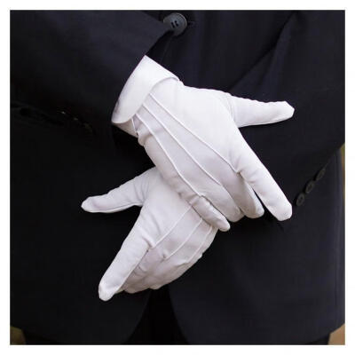 

1Pair White Formal Gloves Tuxedo Honor Guard Parade Inspection Collection Serve