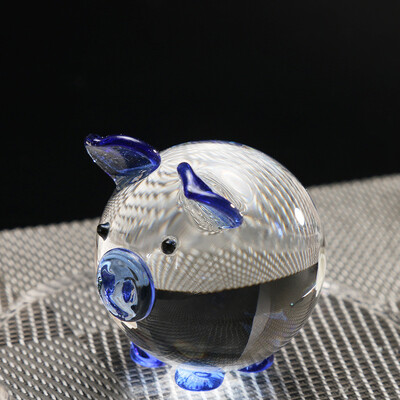 

Gobestart Multi-color Crystal Pig Figurine Mini Animal Collectible Statue Family Decoratio