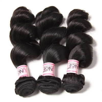 

UNice Hair 8A Peruvian Loose Wave Virgin Human Hair Weaves 3 Bundles